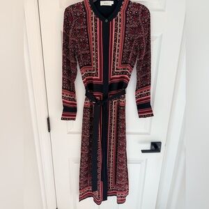 A.L.C. Black and Red Long Sleeve Dress